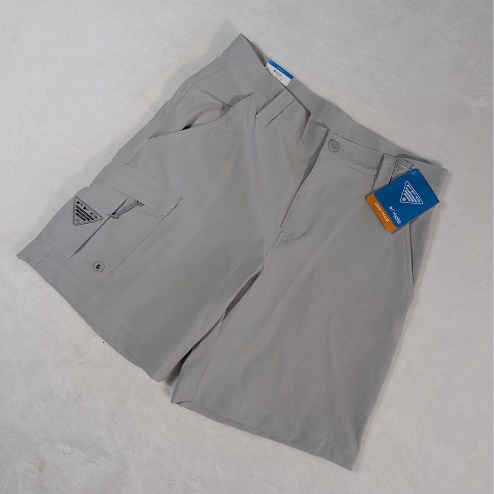 Columbia PFG Cargo‎ Shorts Mens 30 Grey Omni-Shade Fishing XM8501